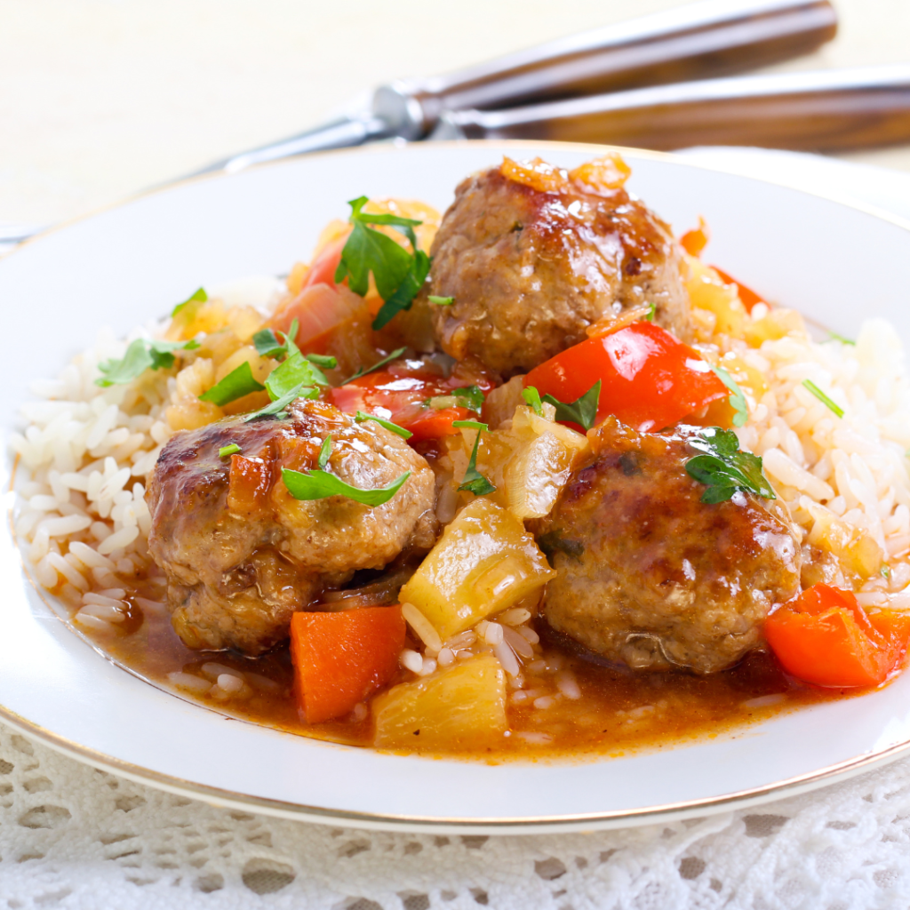 Ragout de boulette et macédoine de légumes